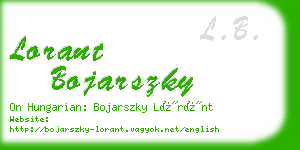 lorant bojarszky business card